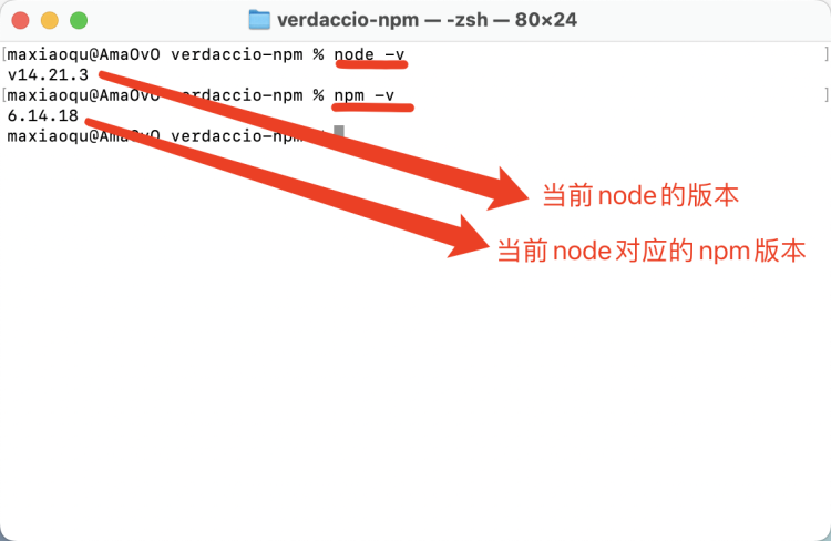 node -v、npm -v